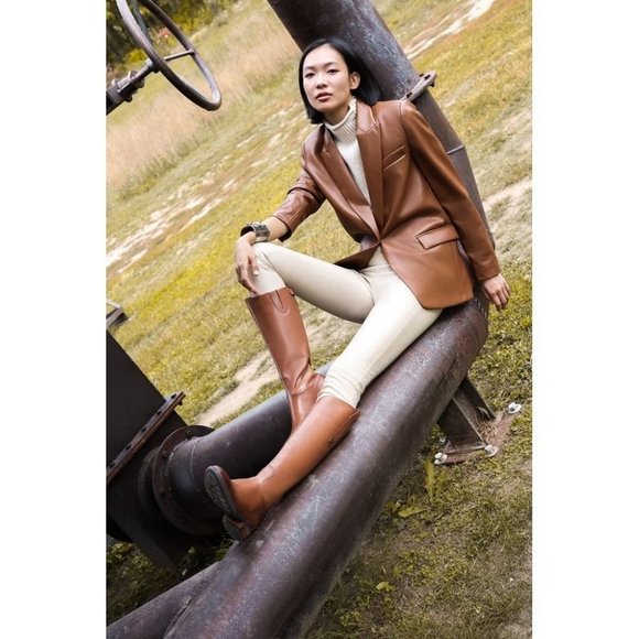 Sam Edelman NWOB Penny Whiskey Leather Riding Boot Size 6.5 Wide Calf - Picture 2 of 11